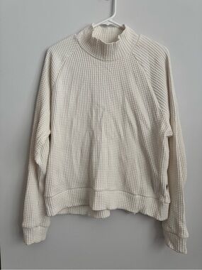 The North Face Cream Waffle-Knit Mock Neck Sweater